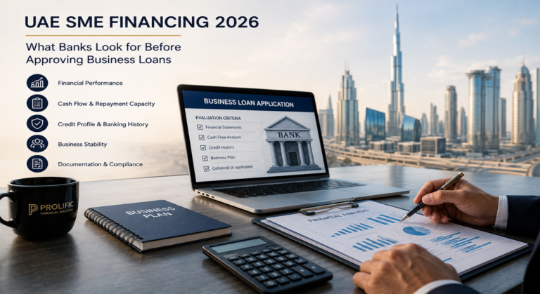 UAE SME financing 2026 showing key factors banks consider before approving business loans