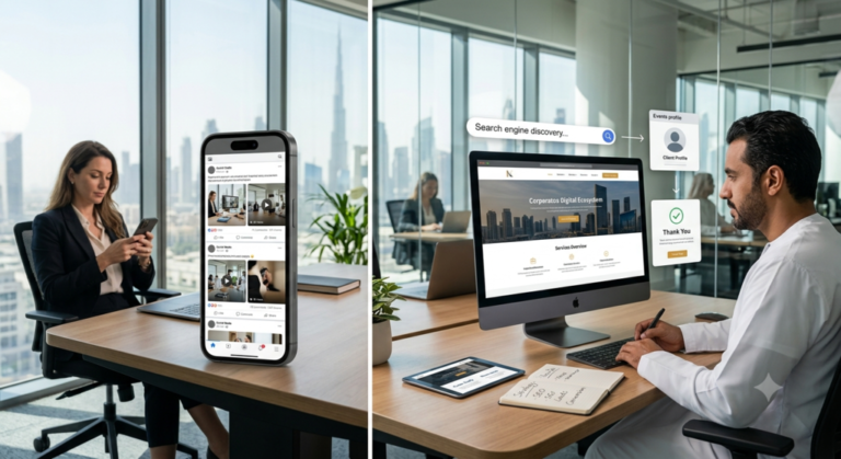 UAE business using social media and website channels to build a stronger digital presence